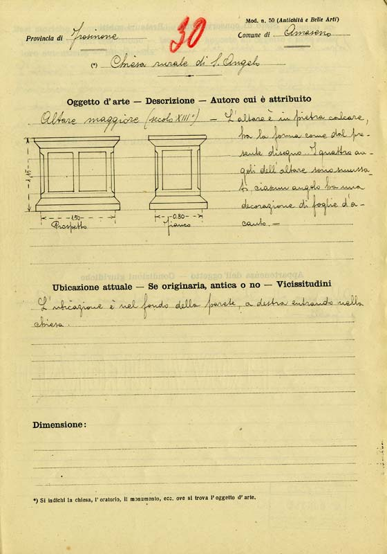 Modelli di schede storiche 10. Mod. C - Scheda per gli edifizi monumentali, usata dalla R. Soprintendenza per le antichità e l'arte del Bruzio e della Lucania - Reggio Calabria (1926-1931) 11.