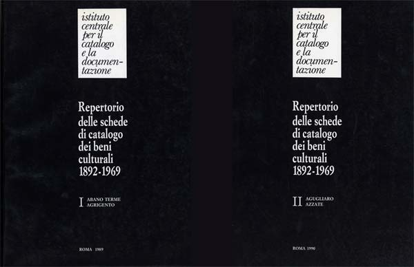 Nel 1989 e nel 1990 venivano pubblicati due repertori delle schede dell archivio storico relative ai comuni da Abano Terme ad Agrigento e da Agugliaro ad Azzate, con le seguenti informazioni:dati