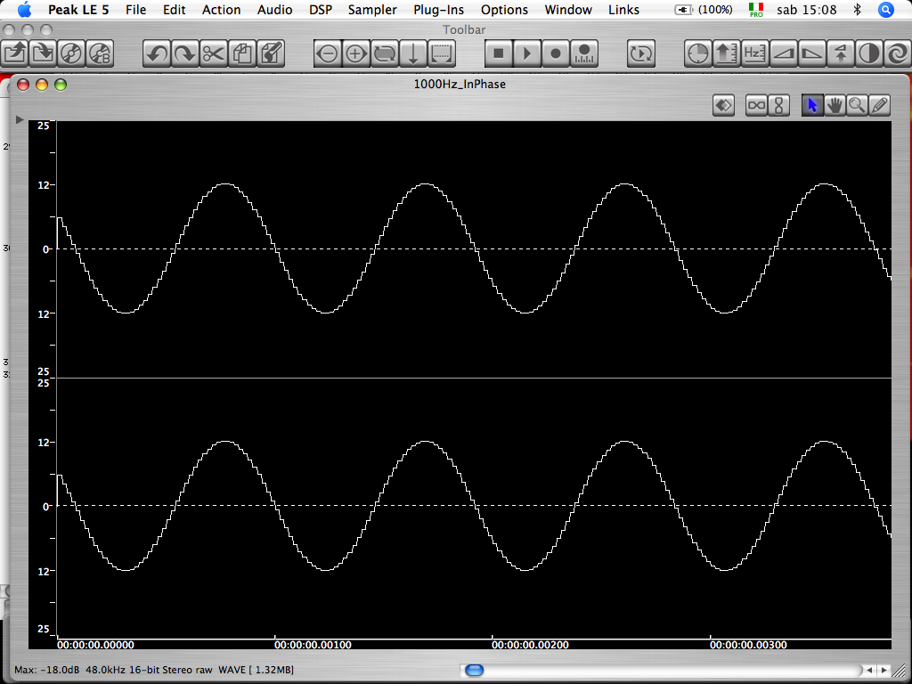 Visualizzazione forma d onda Utilizziamo lo strumento zoom ( dettaglio sul