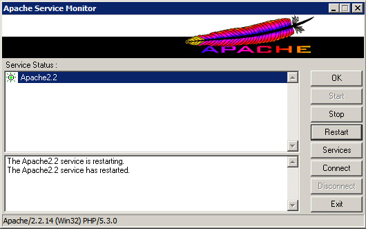 Installazione (step 19) Aprire il Monitor di Apache