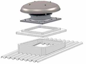 TE-EV Torrini assiali ad anello Ring axial roof fans catalogo tecnico 216 pag. 285 Basi d appoggio ondulate per torrini Support bases for roof fans CON/SBl CON/SBc CON/SBr 92x92 Mod. 63/71 92x92 Mod.