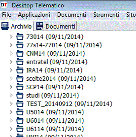 La cartella Archivio consente all utente di raggruppare tutti i file telematici, predisposti con altre applicazioni di compilazione, in unica cartella di riferimento definita all interno dell