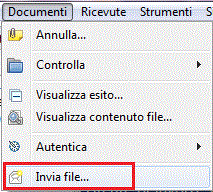 INVIARE IL FILE Una volta autenticato il file con l'applicazione Entratel, è possibile inviare direttamente il file predisposto premendo il pulsante Invia, che effettua direttamente l'invio del file