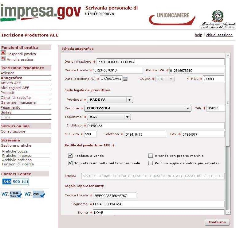 E necessario censire il soggetto all atto dell accesso al sistema Il sistema riconosce automaticamente a che imprese fa riferimento l intestatario della CNS/smart card Bisogna selezionare l impresa