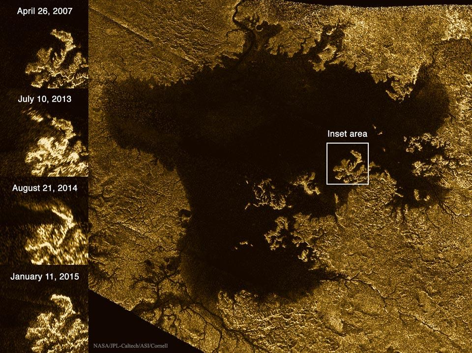 Le maggiori lune di Saturno Titano Lago
