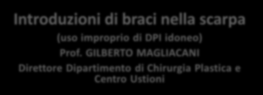 Documenti fotografici Introduzioni di braci nella scarpa (uso improprio di DPI idoneo)