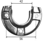 SUPPORTO A MURARE "G" PER CUSCINETTO SFERA MM. 40 Ferro ZINCATO Scatola da 50 supporti senza cuscinetto 20045 SUPPORTO DIRITTO PER CUSCINETTO SFERA MM.