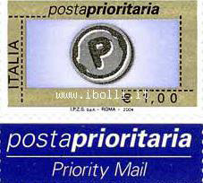 2004 Posta prioritaria, nuova tiratura in rotocalco Donne nell arte, dicitura I.P.Z.
