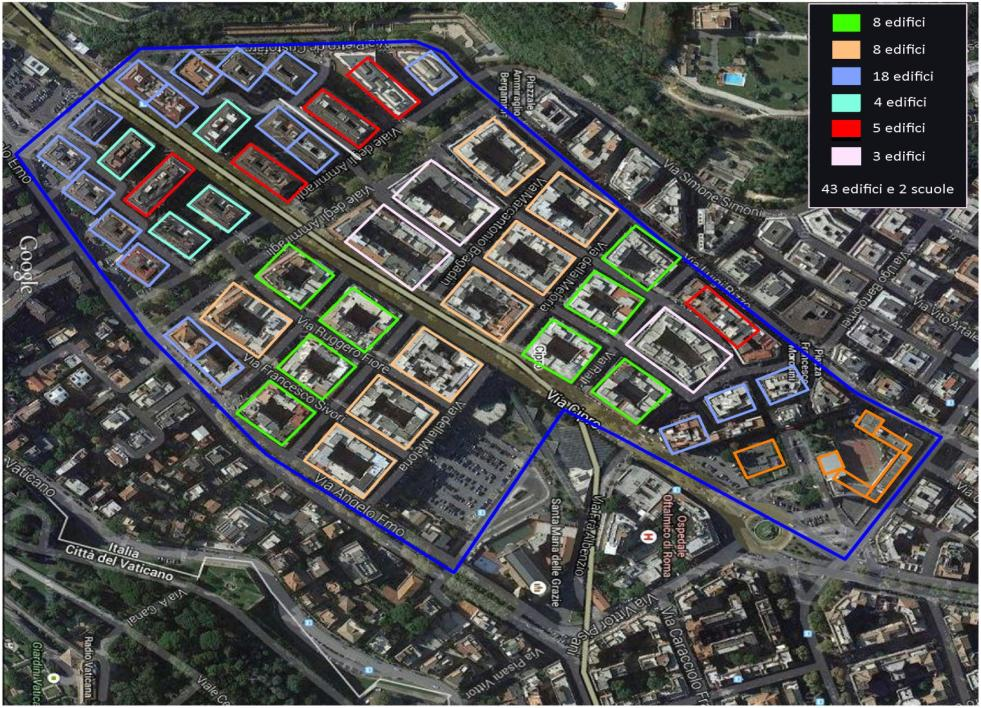 Piattaforma ENSim: caso studio Rete di teleriscaldamento area elevata urbanizzazione (Roma) Rete di teleriscaldamento area urbana periferica (Nord) Tipo edifici utenze: 1