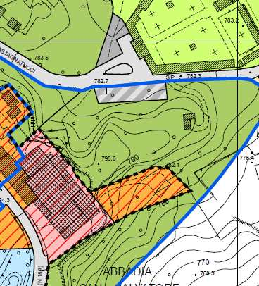 8 CC - Zona di nuova edificazione Identificativo B0 Il RU prevede : in via Castagnatucci, funzionali alle attrezzature cimiteriali, contestualmente alla realizzazione degli interventi