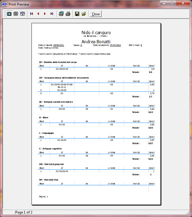 5. Stampa delle schede di valutazione Il software prevede due modalità differenti di stampa, una singola e una multipla. 5.