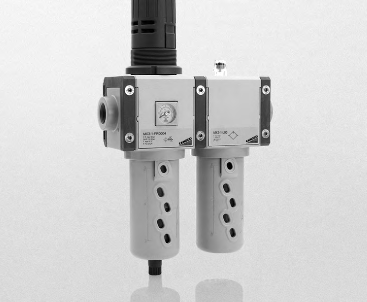 TRATTAMENTO > SERIE MX FRL modulari Serie MX Nuova Serie MX, il modo migliore di trattare l aria La Serie MX amplia l offerta Camozzi di componenti per il trattamento dell aria con una gamma FRL