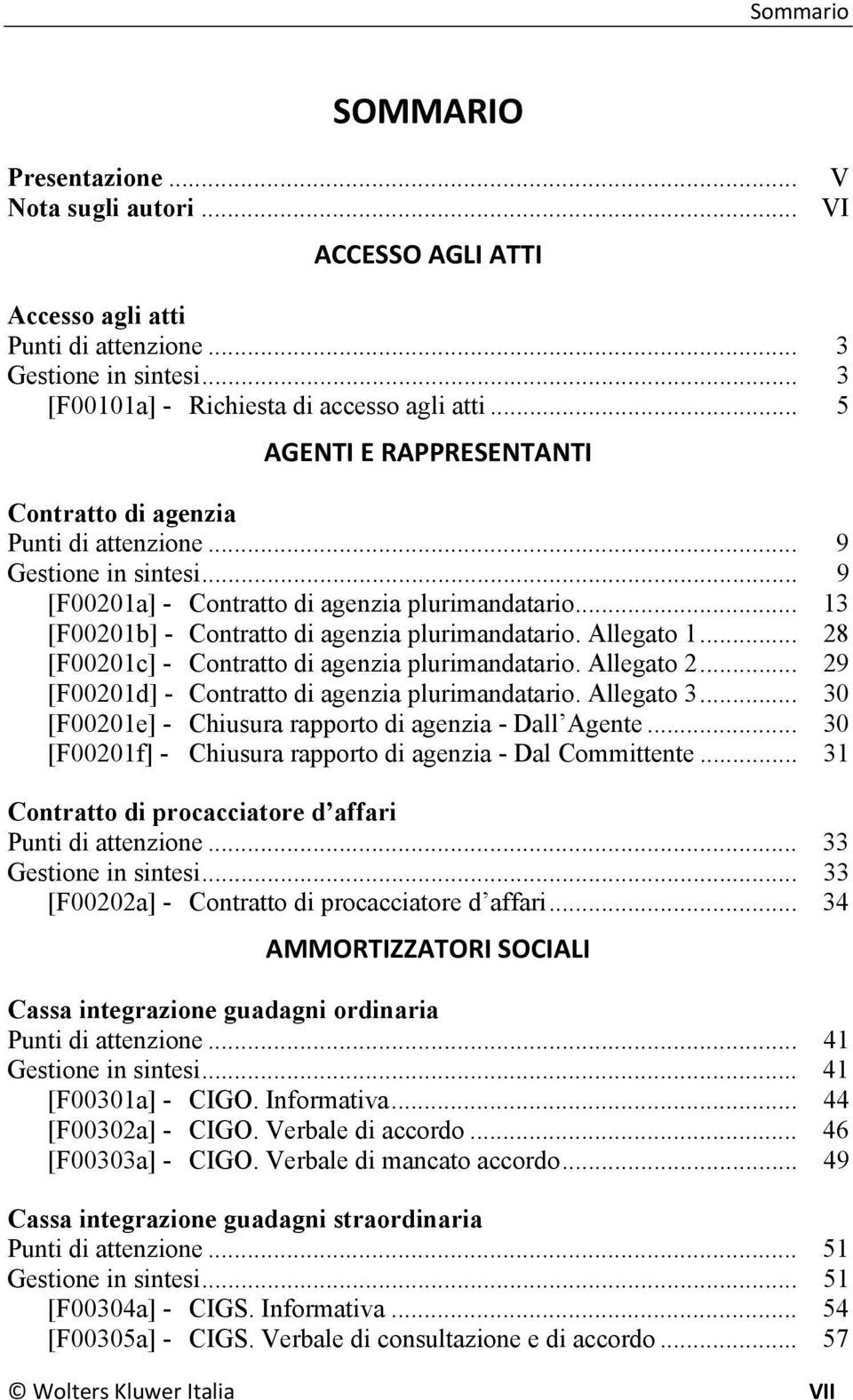 .. 13 [F00201b] - Contratto di agenzia plurimandatario. Allegato 1... 28 [F00201c] - Contratto di agenzia plurimandatario. Allegato 2... 29 [F00201d] - Contratto di agenzia plurimandatario.