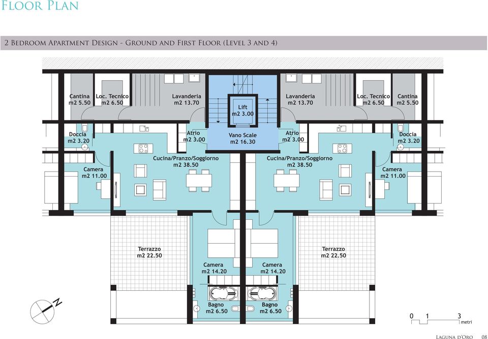 50 Doccia m2 3.20 Atrio Vano Scale m2 16.30 Atrio Doccia m2 3.20 m2 11.
