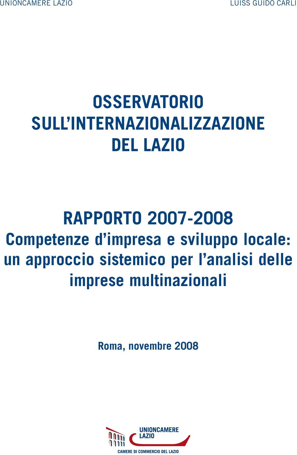 Competenze d impresa e sviluppo locale: un approccio