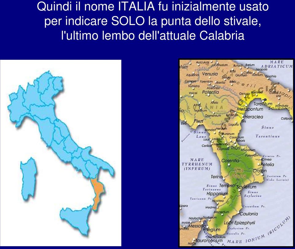 indicare SOLO la punta dello