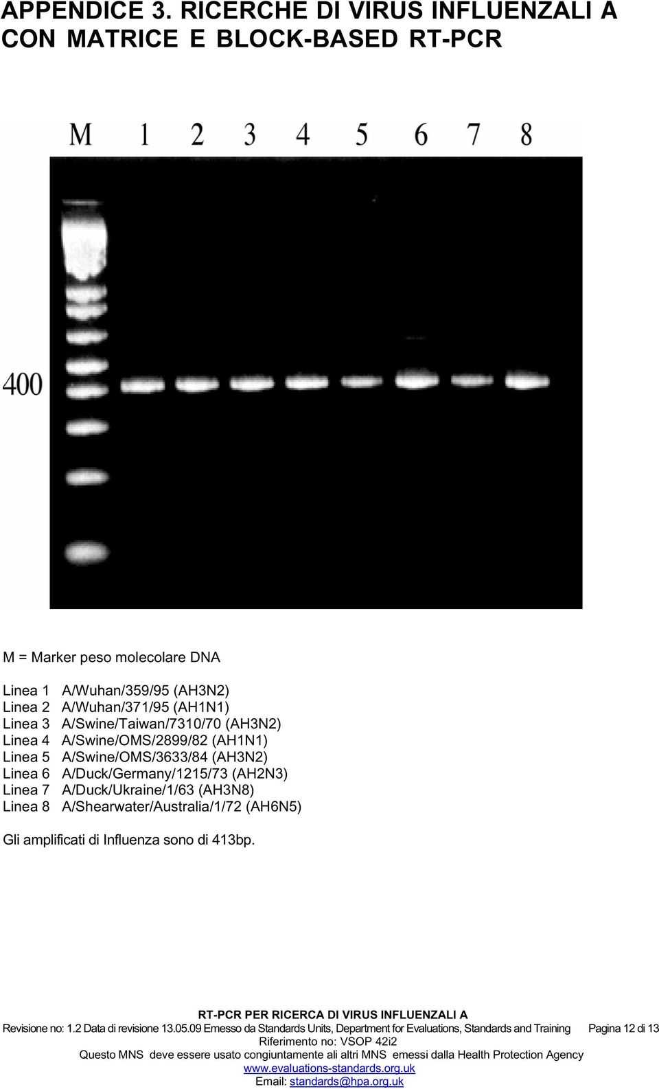 (AH1N1) Linea 3 A/Swine/Taiwan/7310/70 (AH3N2) Linea 4 A/Swine/OMS/2899/82 (AH1N1) Linea 5 A/Swine/OMS/3633/84 (AH3N2) Linea 6 A/Duck/Germany/1215/73