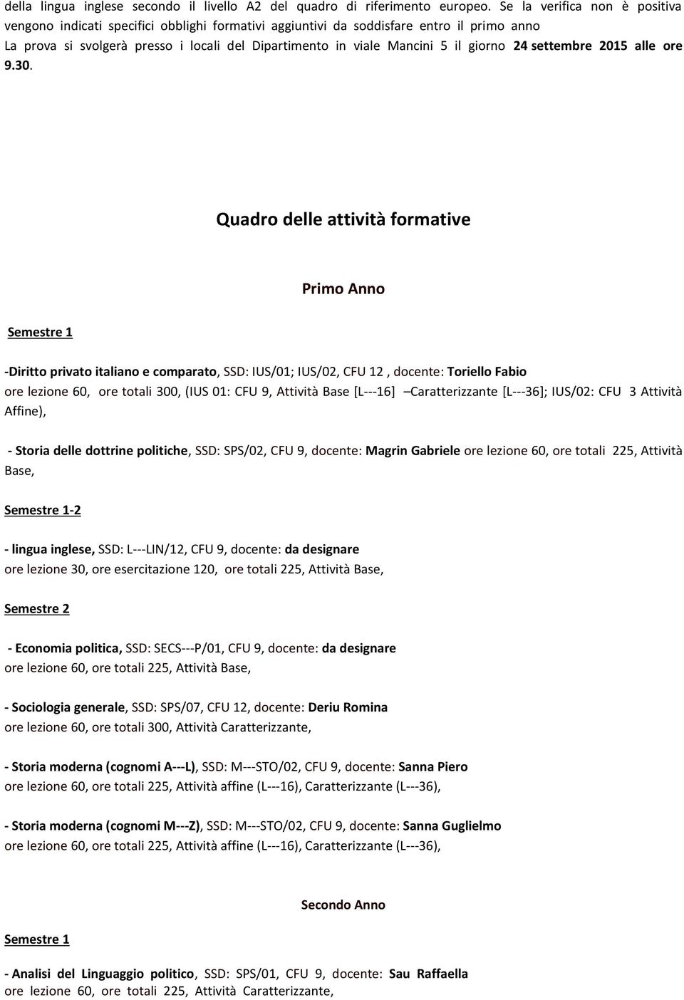 giorno 24 settembre 2015 alle ore 9.30.