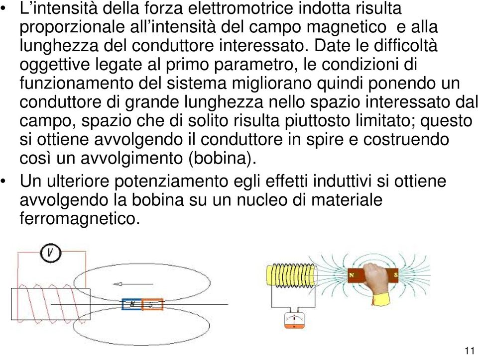 lunghezza nello spazio interessato dal campo, spazio che di solito risulta piuttosto limitato; questo si ottiene avvolgendo il conduttore in spire e