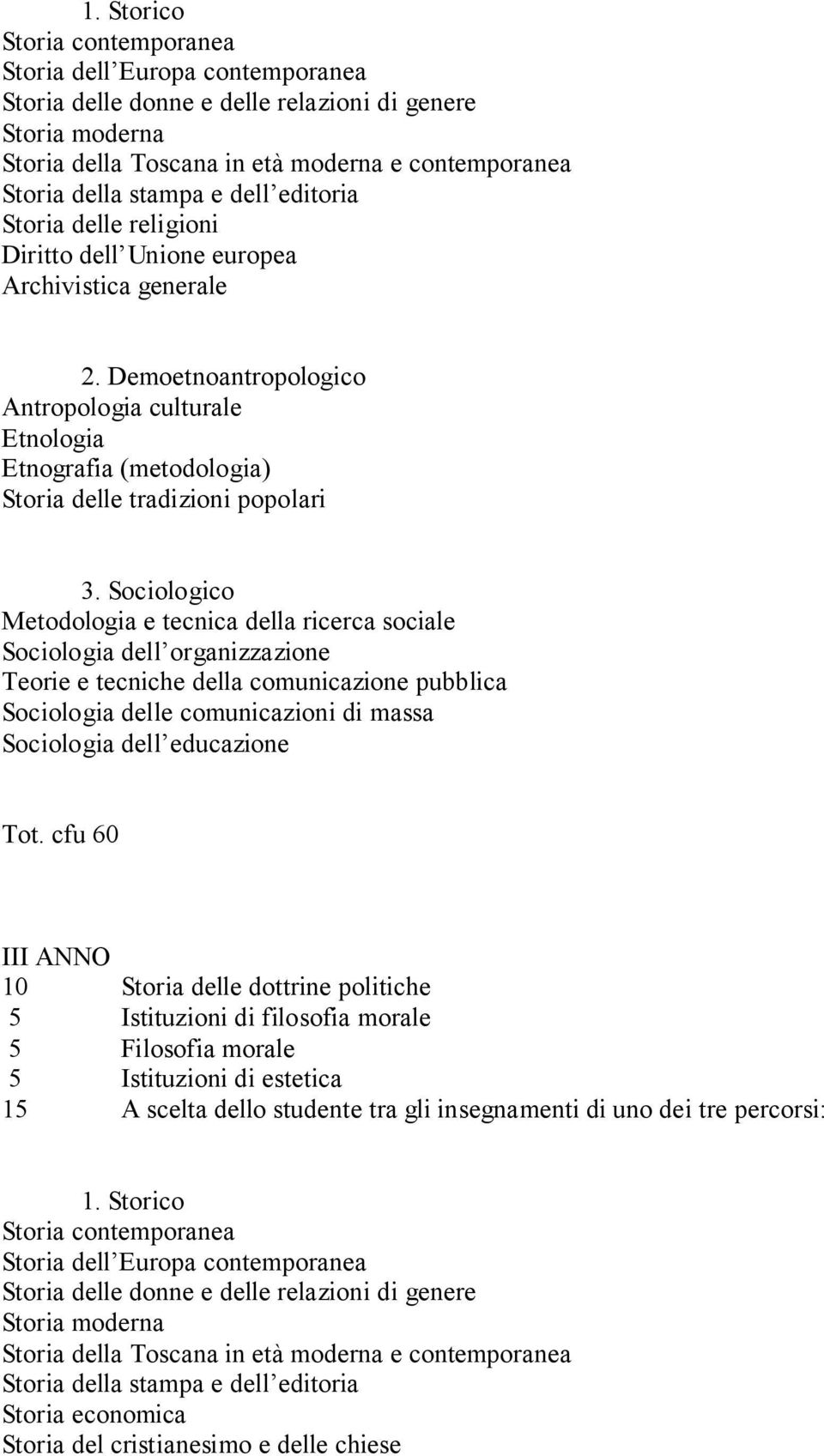 Demoetnoantropologico Antropologia culturale Etnologia Etnografia (metodologia) Storia delle tradizioni popolari 3.