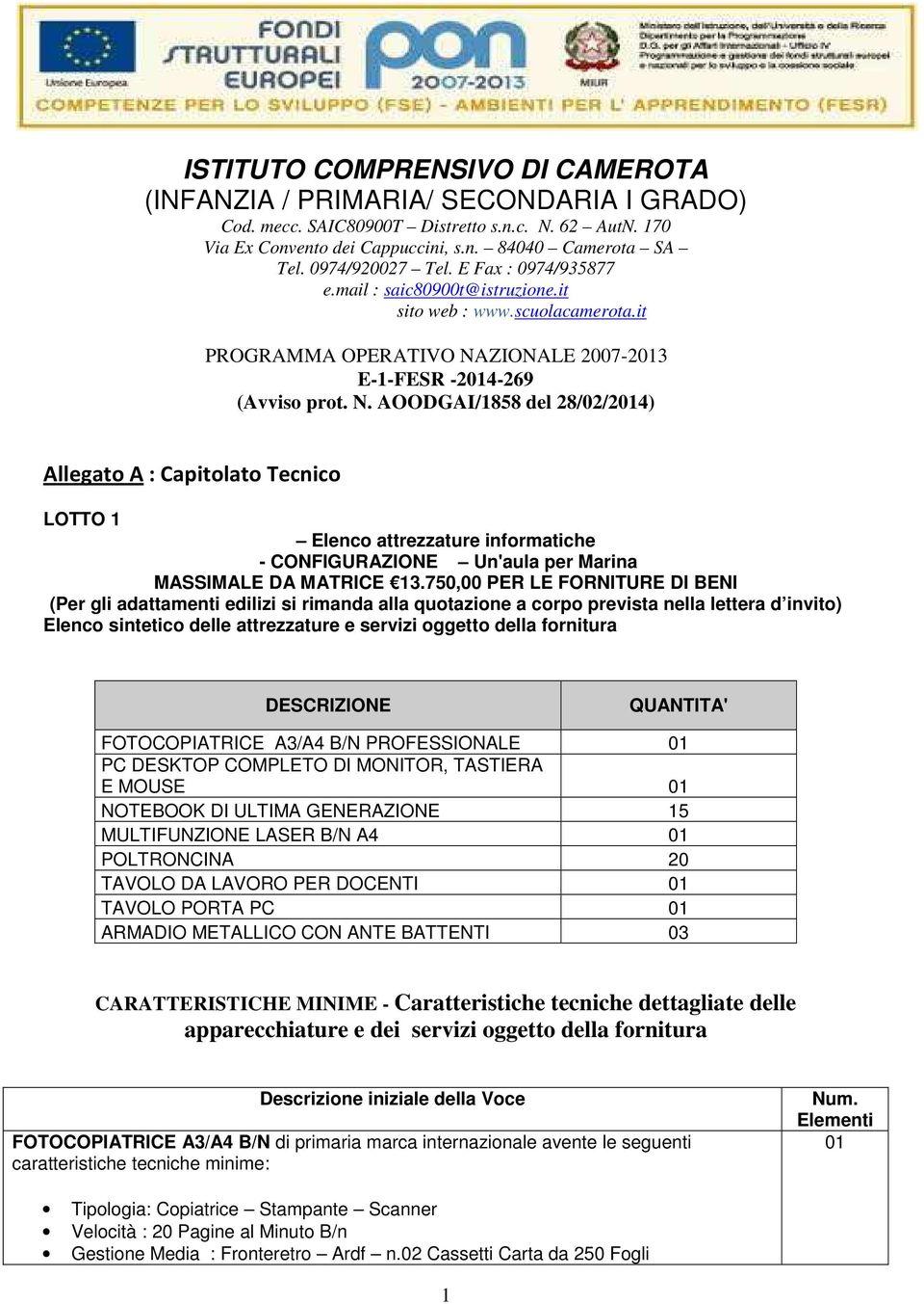 ZIONALE 2007-23 E-1-FESR -24-269 (Avviso prot. N.