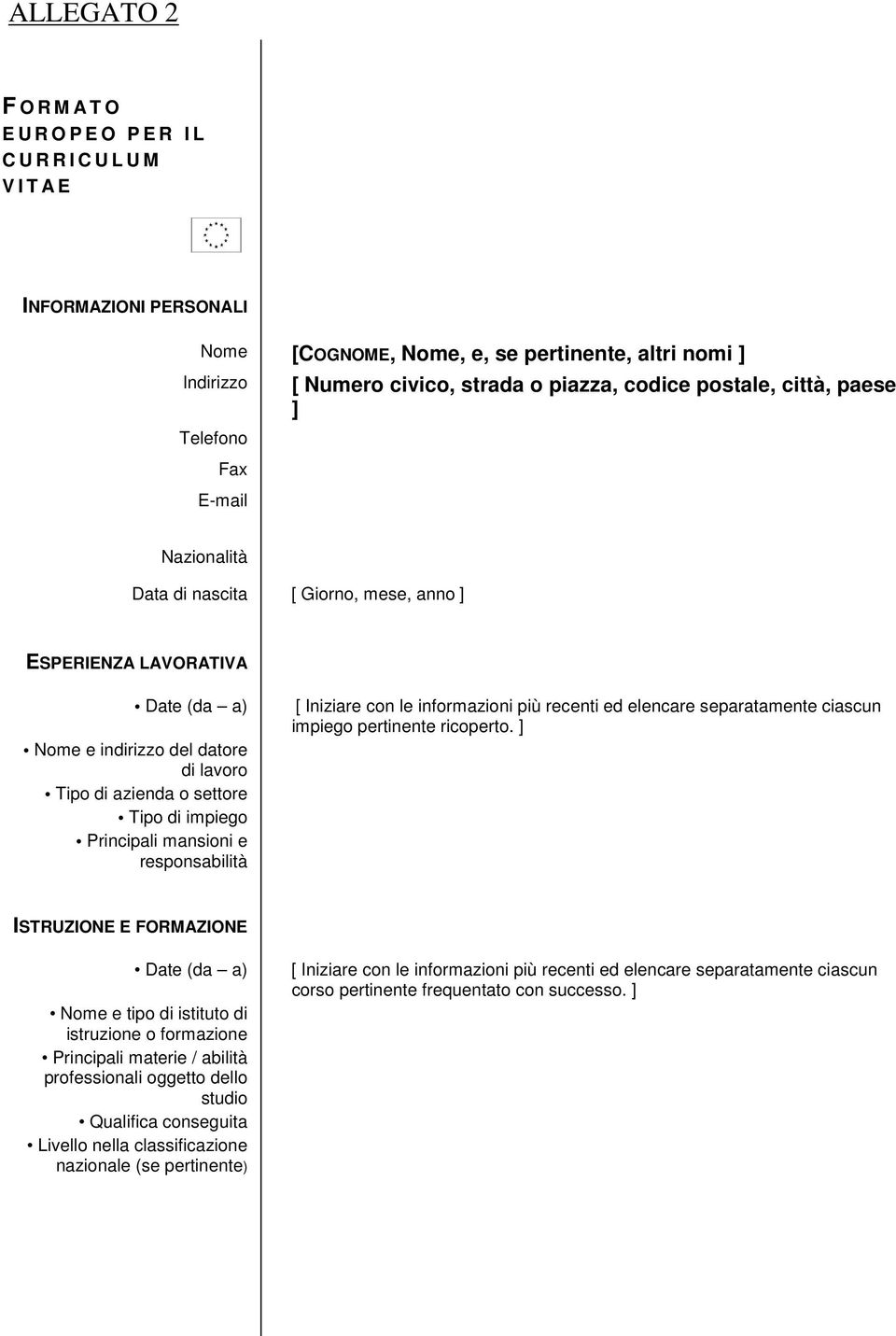 Tipo di impiego Principali mansioni e responsabilità [ Iniziare con le informazioni più recenti ed elencare separatamente ciascun impiego pertinente ricoperto.