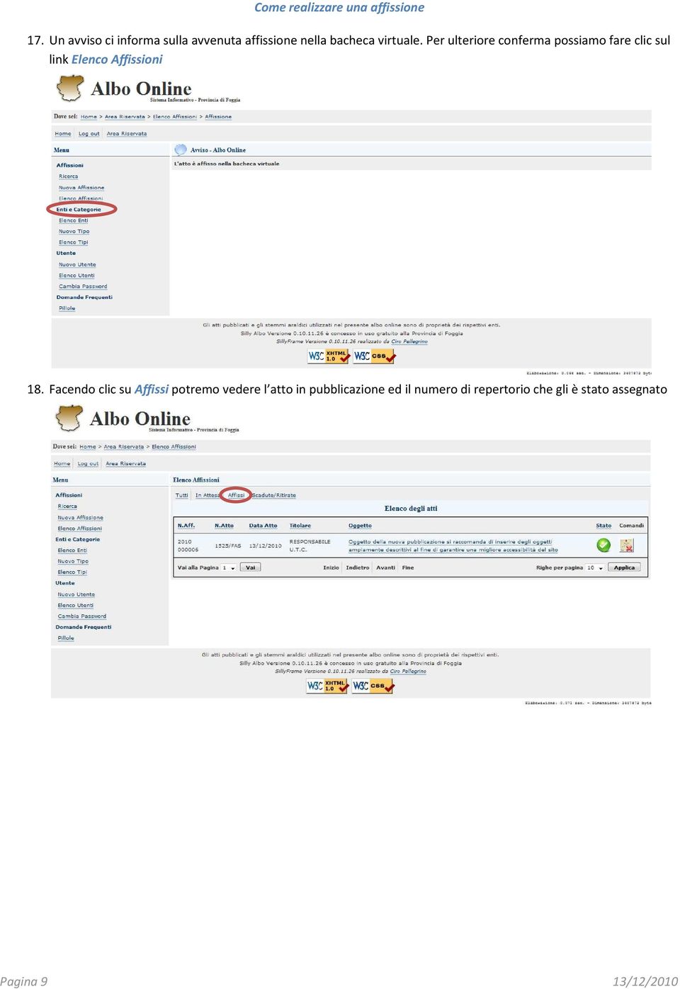 Per ulteriore conferma possiamo fare clic sul link Elenco