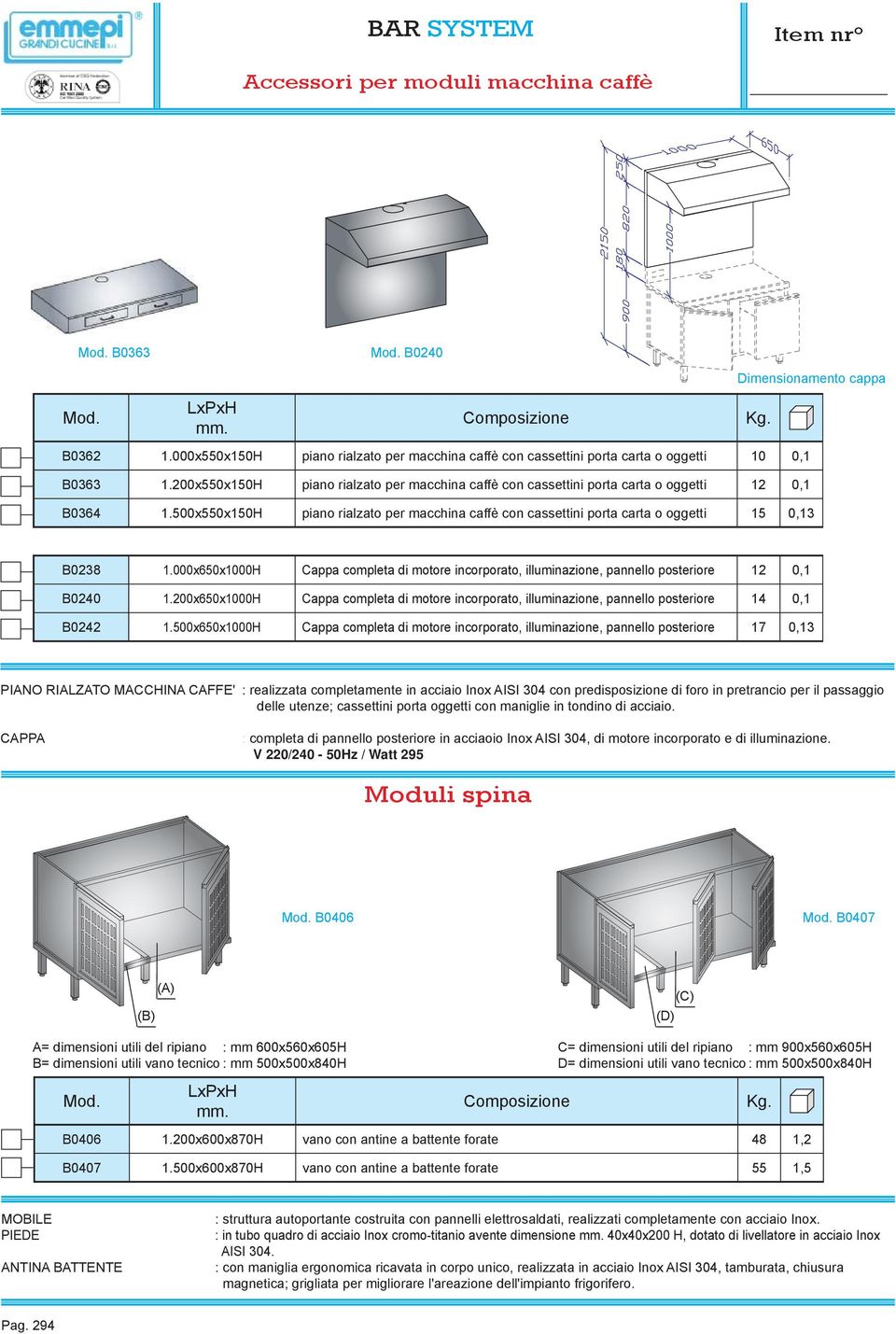 500x550x150H piano rialzato per macchina caffè con cassettini porta carta o oggetti 15 0,13 B0238 1.