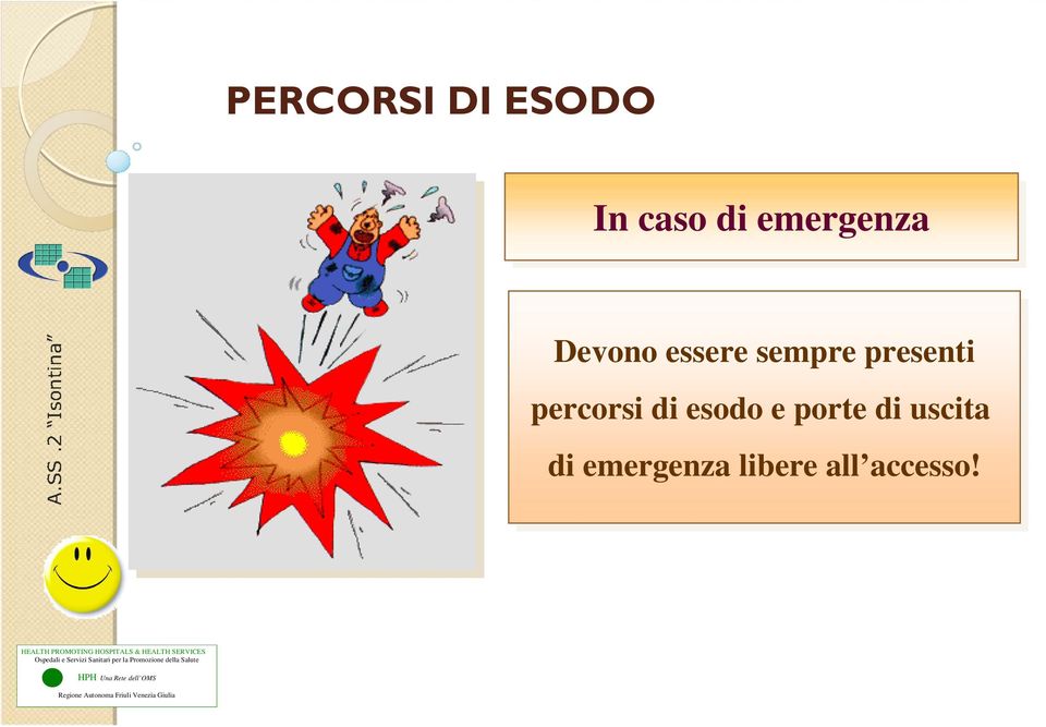 presenti percorsi di di esodo e porte