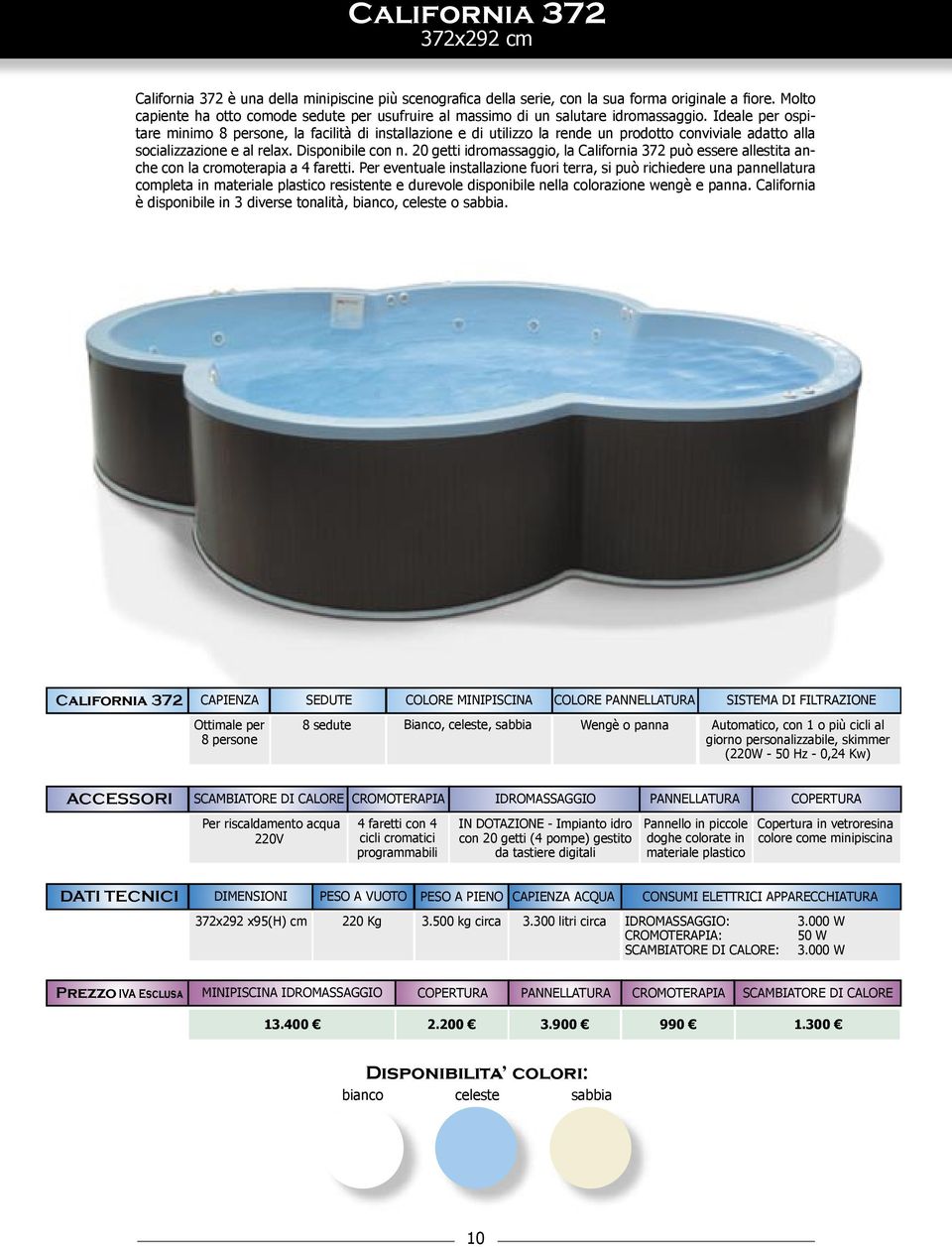 Ideale per ospitare minimo 8 persone, la facilità di installazione e di utilizzo la rende un prodotto conviviale adatto alla socializzazione e al relax. Disponibile con n.