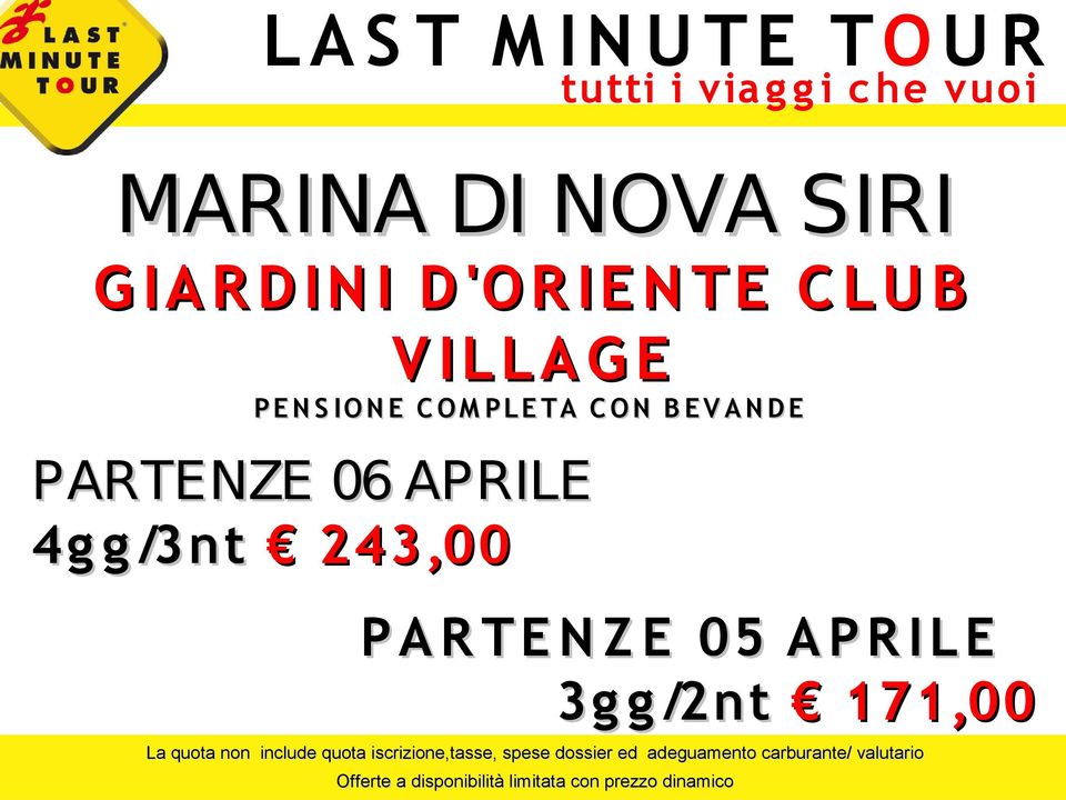 O N B E V A N D E PARTENZE 06 APRILE 4g g /3nt