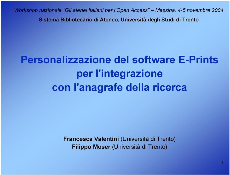 ricerca Francesca Valentini (Università di