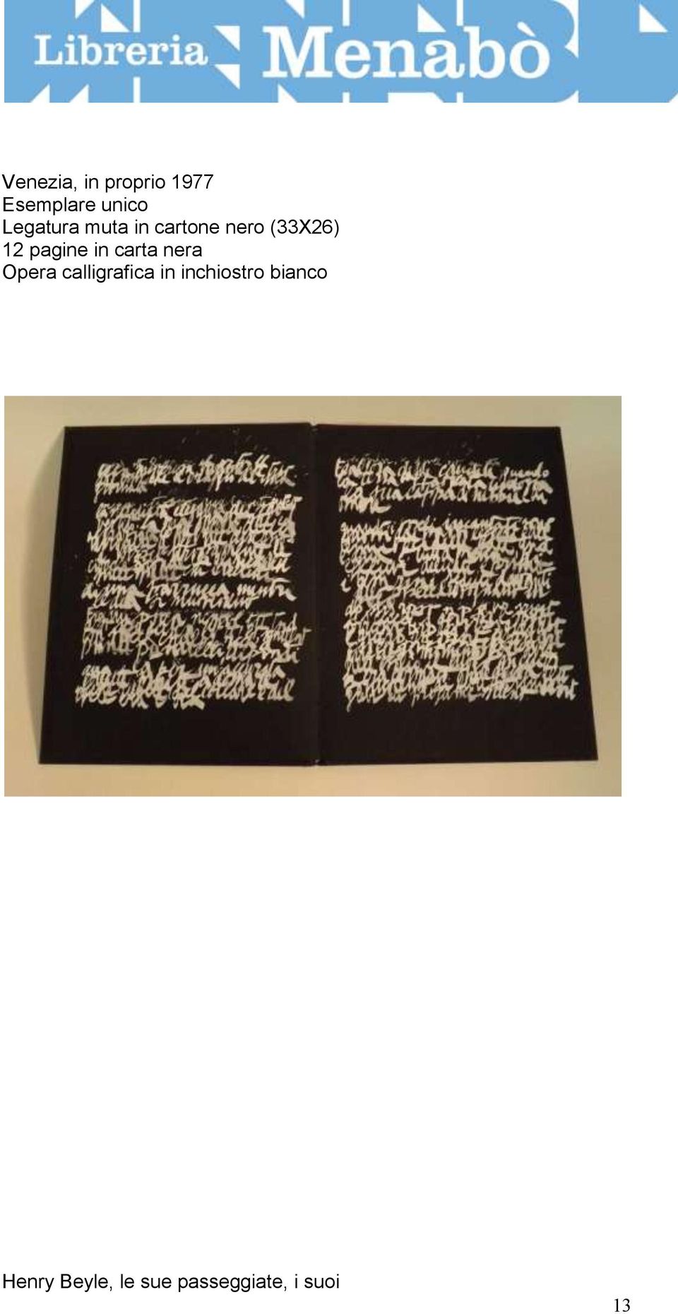 pagine in carta nera Opera calligrafica in