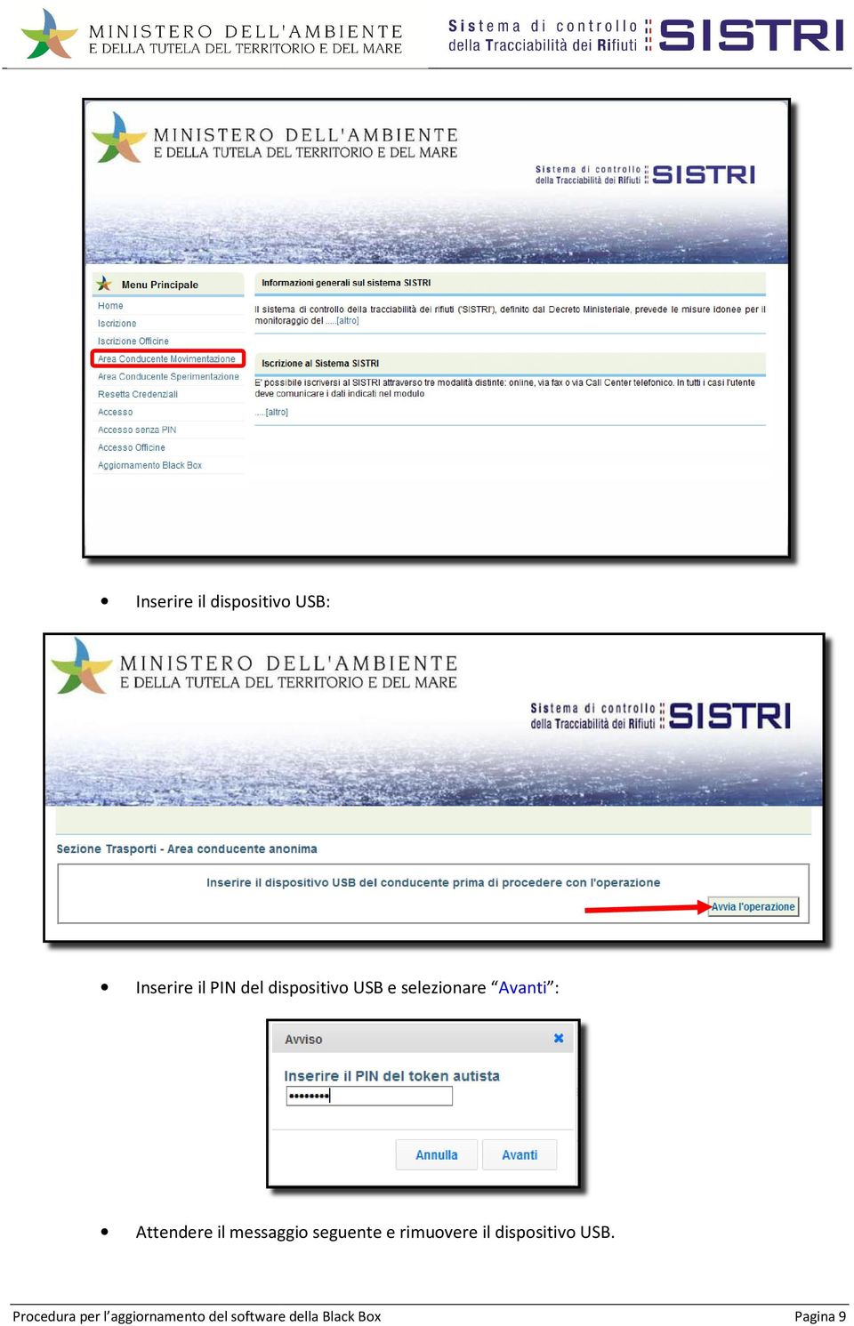 messaggio seguente e rimuovere il dispositivo USB.