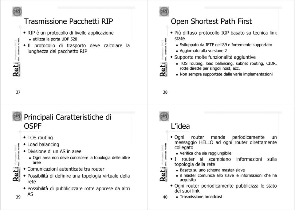 subnet routing, CIDR, rotte dirette per singoli host, ecc.