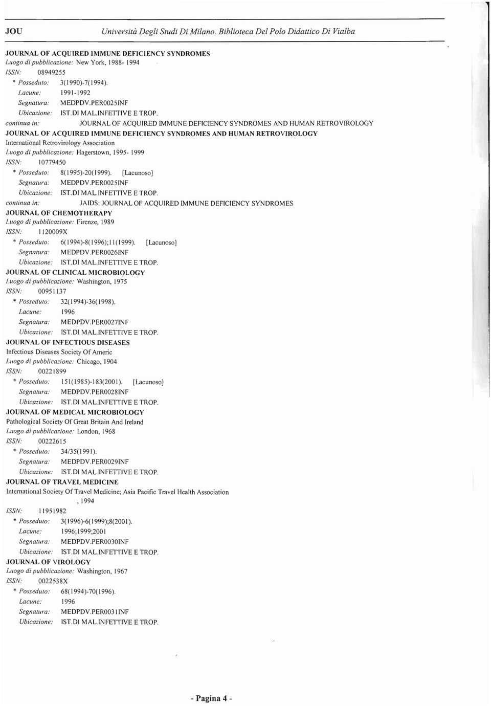 Lacune: 1991-1992 JOURNAL OF ACQUIRED IMMUNE DEFICIENCY SYNDROMES AND HUMAN RETROVIROLOGY JOURNAL OF ACQUIRED IMMUNE DEFICIENCY SYNDROMES AND HUMAN RETROVIROLOGY Intemational Retrovirology