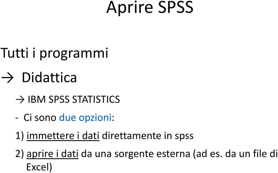 2) aprire i datida una sorgente esterna (ad es.