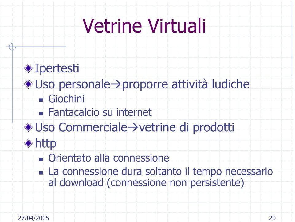 vetrine di prodotti http Orientato alla connessione La connessione