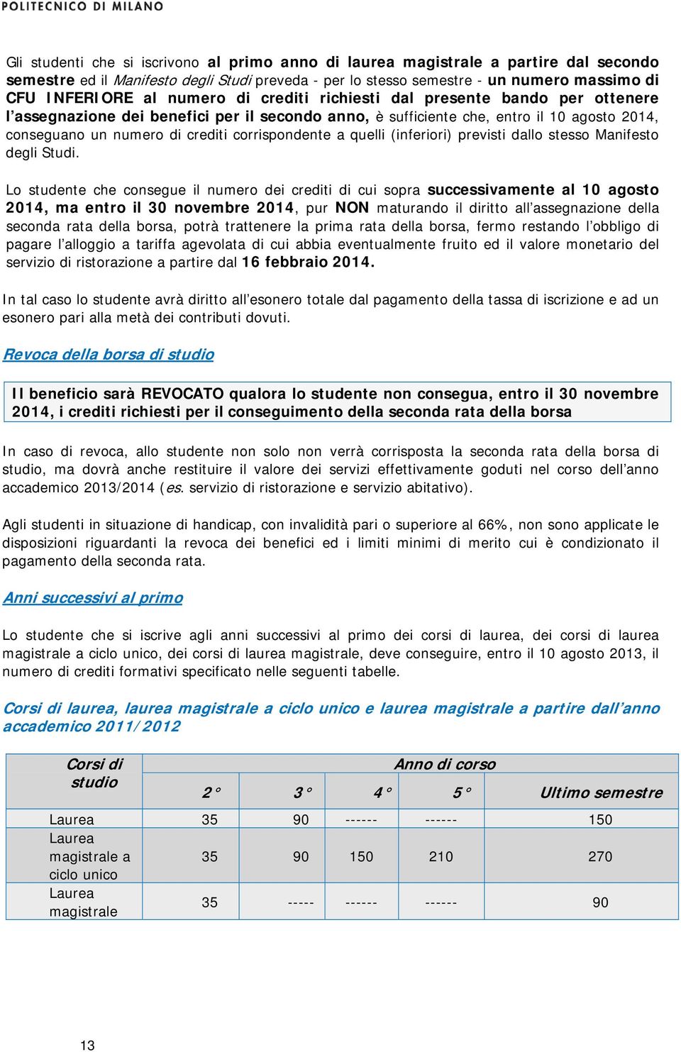 a quelli (inferiori) previsti dallo stesso Manifesto degli Studi.