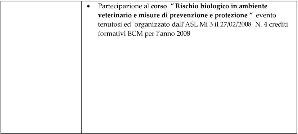 protezione evento tenutosi ed organizzato dall ASL