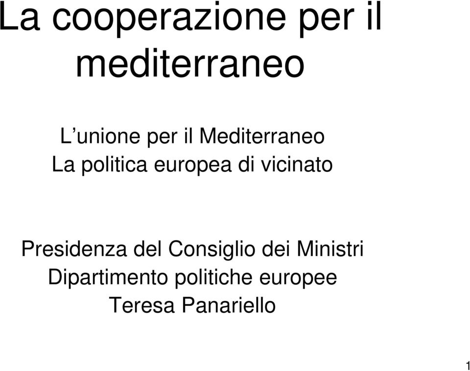 vicinato Presidenza del Consiglio dei Ministri