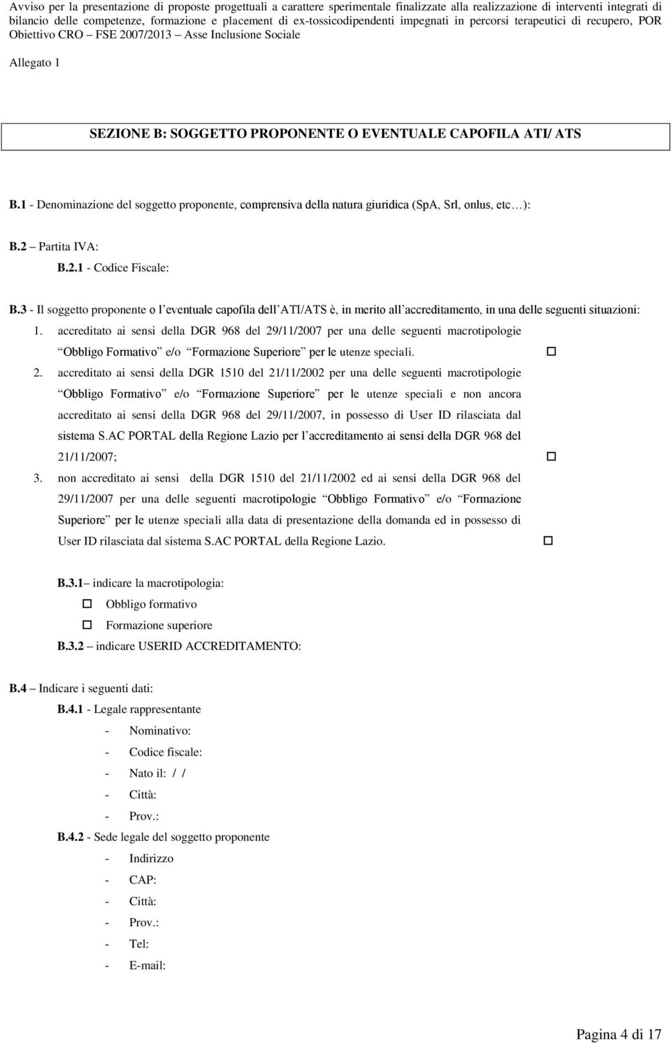 accreditato ai sensi della DGR 968 del 29