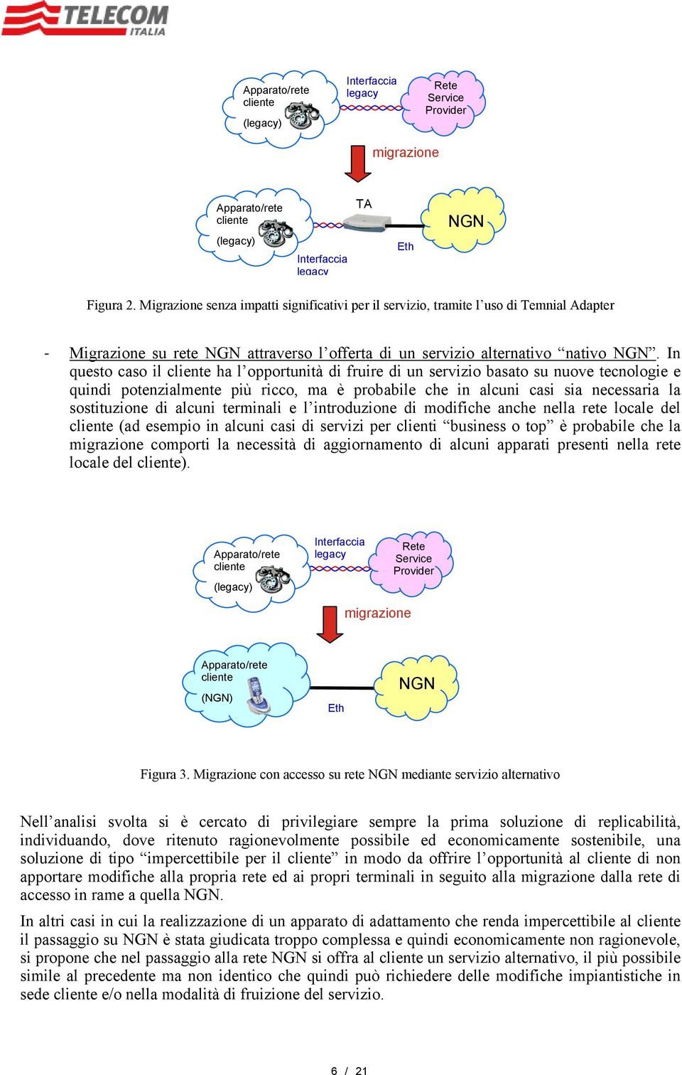 In questo caso il cliente ha l opportunità di fruire di un servizio basato su nuove tecnologie e quindi potenzialmente più ricco, ma è probabile che in alcuni casi sia necessaria la sostituzione di