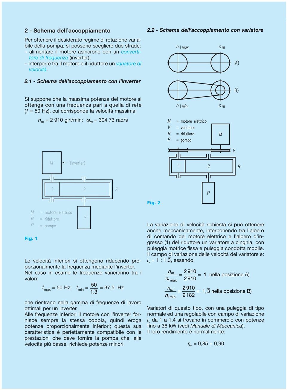 - Schea dell accoppiaeto co l iverter Si suppoe che la assia poteza del otore si ottega co ua frequeza pari a quella di rete (f 50 Hz), cui corrispode la velocità assia: 90 giri/i; 304,73 rad/s Fig.