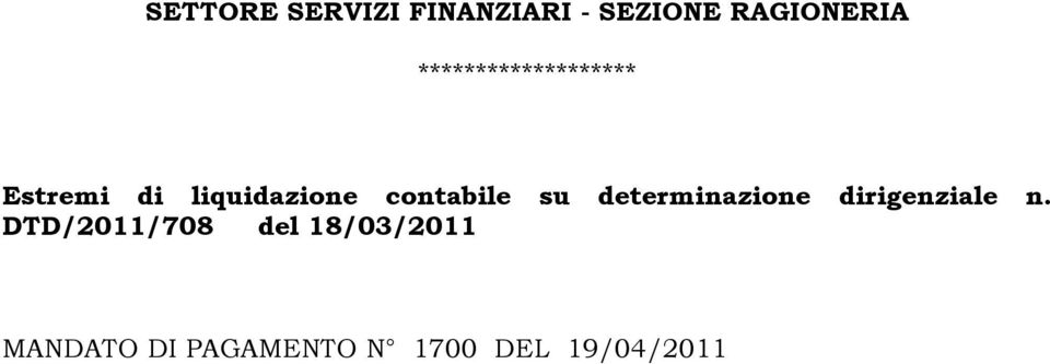 contabile su determinazione dirigenziale n.