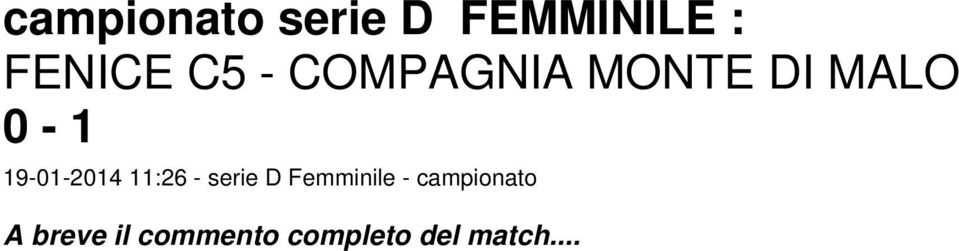 serie D Femminile - campionato A