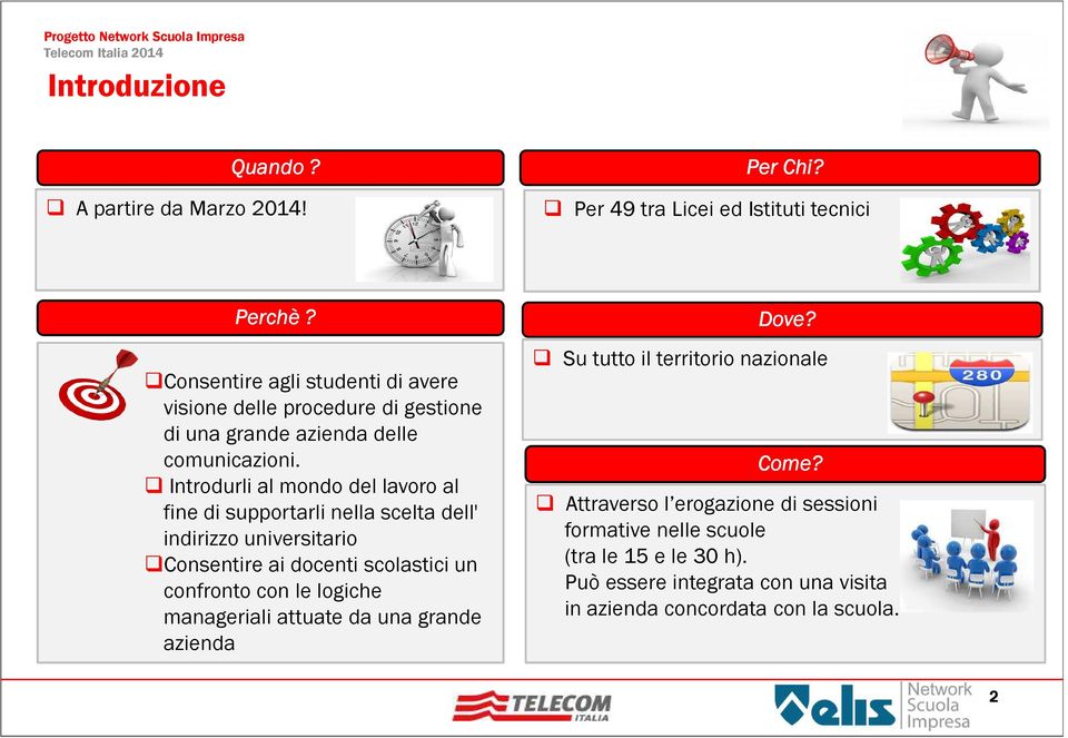 Introdurli al mondo del lavoro al fine di supportarli nella scelta dell' indirizzo universitario Consentire ai docenti scolastici un confronto con le