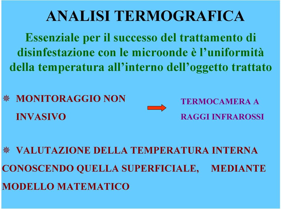 dell oggetto trattato MONITORAGGIO NON INVASIVO TERMOCAMERA A RAGGI INFRAROSSI