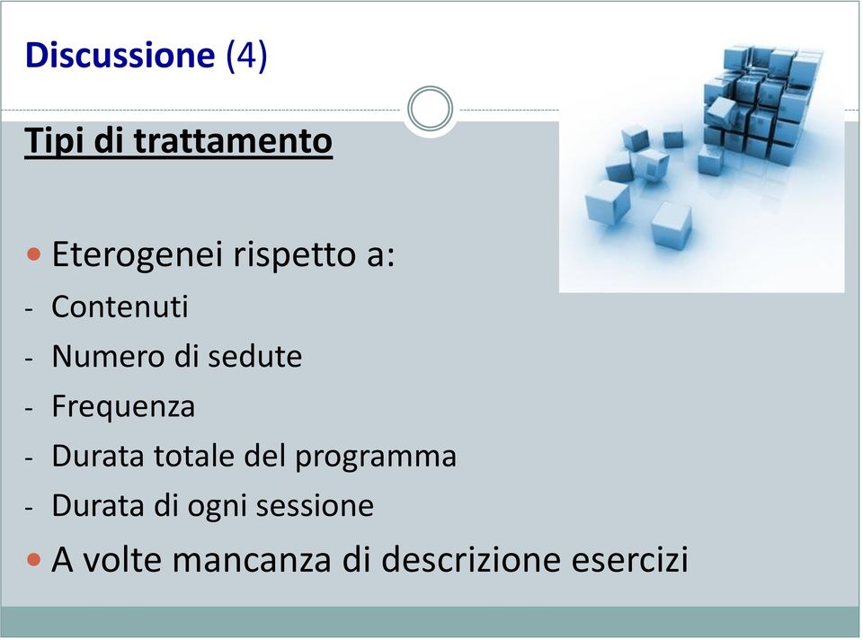 Frequenza - Durata totale del programma - Durata