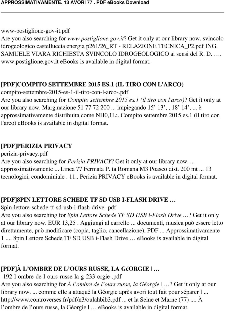 1 (IL TIRO CON L'ARCO) compito-settembre-2015-es-1-il-tiro-con-l-arco-.pdf Are you also searching for Compito settembre 2015 es.1 (il tiro con l'arco)? Get it only at our library now. Marg.